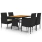 vidaXL 5-tlg. Garten-Essgruppe Poly Rattan Schwarz vidaXL 5-tlg. Garten-Essgruppe Poly Rattan Schwarz