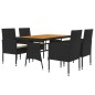 vidaXL 5-tlg. Garten-Essgruppe Poly Rattan Schwarz vidaXL 5-tlg. Garten-Essgruppe Poly Rattan Schwarz