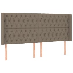 vidaXL Kopfteil mit Ohren Taupe 183x16x118/128 cm Stoff