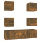 vidaXL 6-tlg. TV-Schrank-Set Räuchereiche Holzwerkstoff vidaXL 6-tlg. TV-Schrank-Set Räuchereiche Holzwerkstoff