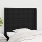 vidaXL Kopfteil mit Ohren Schwarz 93x16x118/128 cm Stoff vidaXL Kopfteil mit Ohren Schwarz 93x16x118/128 cm Stoff