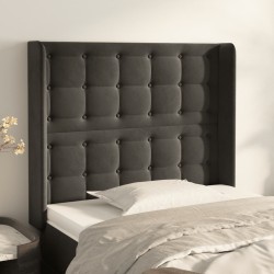 vidaXL Kopfteil mit Ohren Dunkelgrau 83x16x118/128 cm Samt
