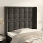 vidaXL Kopfteil mit Ohren Dunkelgrau 83x16x118/128 cm Samt