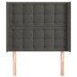 vidaXL Kopfteil mit Ohren Dunkelgrau 83x16x118/128 cm Samt