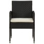 vidaXL 5-tlg. Garten-Essgruppe Poly Rattan Schwarz vidaXL 5-tlg. Garten-Essgruppe Poly Rattan Schwarz