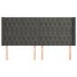 vidaXL Kopfteil mit Ohren Dunkelgrau 183x16x118/128 cm Samt vidaXL Kopfteil mit Ohren Dunkelgrau 183x16x118/128 cm Samt