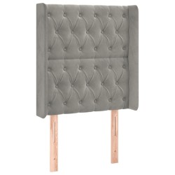 vidaXL Kopfteil mit Ohren Hellgrau 83x16x118/128 cm Samt