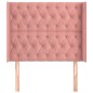 vidaXL Kopfteil mit Ohren Rosa 93x16x118/128 cm Samt