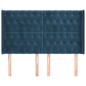 vidaXL Kopfteil mit Ohren Dunkelblau 163x16x118/128 cm Samt vidaXL Kopfteil mit Ohren Dunkelblau 163x16x118/128 cm Samt