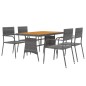 vidaXL 5-tlg. Garten-Essgruppe Poly Rattan Grau vidaXL 5-tlg. Garten-Essgruppe Poly Rattan Grau