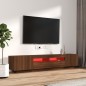 vidaXL 2-tlg. TV-Schrank-Set LED-Leuchten Braun Eiche Holzwerkstoff vidaXL 2-tlg. TV-Schrank-Set LED-Leuchten Braun Eiche Holzwerkstoff