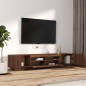 vidaXL 2-tlg. TV-Schrank-Set LED-Leuchten Braun Eiche Holzwerkstoff vidaXL 2-tlg. TV-Schrank-Set LED-Leuchten Braun Eiche Holzwerkstoff