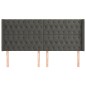 vidaXL Kopfteil mit Ohren Dunkelgrau 203x16x118/128 cm Samt vidaXL Kopfteil mit Ohren Dunkelgrau 203x16x118/128 cm Samt