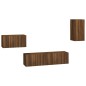 vidaXL 4-tlg. TV-Schrank-Set Braun Eichen-Optik Holzwerkstoff vidaXL 4-tlg. TV-Schrank-Set Braun Eichen-Optik Holzwerkstoff