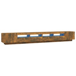 vidaXL 3-tlg. TV-Schrank-Set LED-Leuchten Räuchereiche Holzwerkstoff