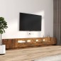 vidaXL 3-tlg. TV-Schrank-Set LED-Leuchten Räuchereiche Holzwerkstoff vidaXL 3-tlg. TV-Schrank-Set LED-Leuchten Räuchereiche Holzwerkstoff