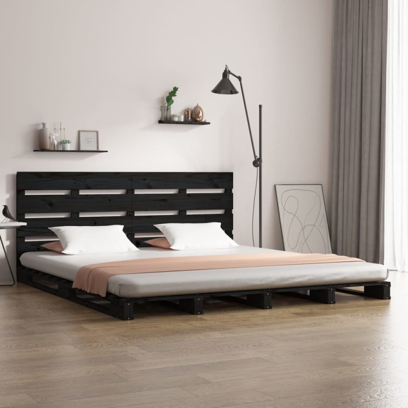 vidaXL Massivholzbett Schwarz 135x190 cm Kiefer vidaXL Massivholzbett Schwarz 135x190 cm Kiefer