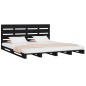 vidaXL Massivholzbett Schwarz 135x190 cm Kiefer vidaXL Massivholzbett Schwarz 135x190 cm Kiefer