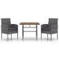 vidaXL 3-tlg. Garten-Essgruppe Poly Rattan Grau vidaXL 3-tlg. Garten-Essgruppe Poly Rattan Grau