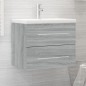 vidaXL Waschbeckenschrank mit Einbaubecken Grau Sonoma Holzwerkstoff vidaXL Waschbeckenschrank mit Einbaubecken Grau Sonoma Holzwerkstoff
