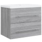 vidaXL Waschbeckenschrank mit Einbaubecken Grau Sonoma Holzwerkstoff vidaXL Waschbeckenschrank mit Einbaubecken Grau Sonoma Holzwerkstoff