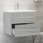 vidaXL Waschbeckenschrank mit Einbaubecken Grau Sonoma Holzwerkstoff vidaXL Waschbeckenschrank mit Einbaubecken Grau Sonoma Holzwerkstoff
