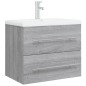 vidaXL Waschbeckenschrank mit Einbaubecken Grau Sonoma Holzwerkstoff vidaXL Waschbeckenschrank mit Einbaubecken Grau Sonoma Holzwerkstoff