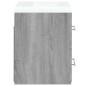 vidaXL Waschbeckenschrank mit Einbaubecken Grau Sonoma Holzwerkstoff vidaXL Waschbeckenschrank mit Einbaubecken Grau Sonoma Holzwerkstoff