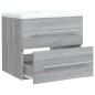 vidaXL Waschbeckenschrank mit Einbaubecken Grau Sonoma Holzwerkstoff vidaXL Waschbeckenschrank mit Einbaubecken Grau Sonoma Holzwerkstoff