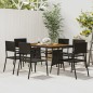 vidaXL 7-tlg. Garten-Essgruppe Poly Rattan Schwarz vidaXL 7-tlg. Garten-Essgruppe Poly Rattan Schwarz