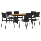 vidaXL 7-tlg. Garten-Essgruppe Poly Rattan Schwarz vidaXL 7-tlg. Garten-Essgruppe Poly Rattan Schwarz