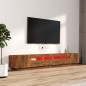 vidaXL 3-tlg. TV-Schrank-Set LED-Leuchten Räuchereiche Holzwerkstoff vidaXL 3-tlg. TV-Schrank-Set LED-Leuchten Räuchereiche Holzwerkstoff