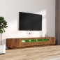 vidaXL 3-tlg. TV-Schrank-Set LED-Leuchten Räuchereiche Holzwerkstoff vidaXL 3-tlg. TV-Schrank-Set LED-Leuchten Räuchereiche Holzwerkstoff