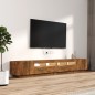 vidaXL 3-tlg. TV-Schrank-Set LED-Leuchten Räuchereiche Holzwerkstoff vidaXL 3-tlg. TV-Schrank-Set LED-Leuchten Räuchereiche Holzwerkstoff