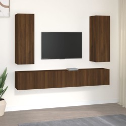 vidaXL 5-tlg. TV-Schrank-Set Braun Eichen-Optik Holzwerkstoff