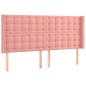vidaXL Kopfteil mit Ohren Rosa 203x16x118/128 cm Samt vidaXL Kopfteil mit Ohren Rosa 203x16x118/128 cm Samt