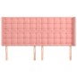 vidaXL Kopfteil mit Ohren Rosa 203x16x118/128 cm Samt vidaXL Kopfteil mit Ohren Rosa 203x16x118/128 cm Samt