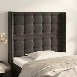 vidaXL Kopfteil mit Ohren Dunkelgrau 103x16x118/128 cm Samt