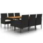 vidaXL 7-tlg. Garten-Essgruppe Poly Rattan Schwarz vidaXL 7-tlg. Garten-Essgruppe Poly Rattan Schwarz