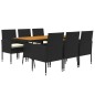 vidaXL 7-tlg. Garten-Essgruppe Poly Rattan Schwarz vidaXL 7-tlg. Garten-Essgruppe Poly Rattan Schwarz