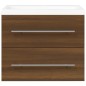 vidaXL Waschbeckenschrank mit Einbaubecken Braun Eiche Holzwerkstoff vidaXL Waschbeckenschrank mit Einbaubecken Braun Eiche Holzwerkstoff
