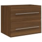 vidaXL Waschbeckenschrank mit Einbaubecken Braun Eiche Holzwerkstoff vidaXL Waschbeckenschrank mit Einbaubecken Braun Eiche Holzwerkstoff