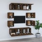 vidaXL 8-tlg. TV-Schrank-Set Braun Eichen-Optik Holzwerkstoff vidaXL 8-tlg. TV-Schrank-Set Braun Eichen-Optik Holzwerkstoff