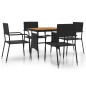 vidaXL 5-tlg. Garten-Essgruppe Poly Rattan Schwarz vidaXL 5-tlg. Garten-Essgruppe Poly Rattan Schwarz