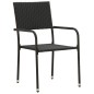 vidaXL 5-tlg. Garten-Essgruppe Poly Rattan Schwarz vidaXL 5-tlg. Garten-Essgruppe Poly Rattan Schwarz