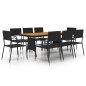 vidaXL 9-tlg. Garten-Essgruppe Poly Rattan Schwarz vidaXL 9-tlg. Garten-Essgruppe Poly Rattan Schwarz