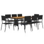 vidaXL 9-tlg. Garten-Essgruppe Poly Rattan Schwarz vidaXL 9-tlg. Garten-Essgruppe Poly Rattan Schwarz
