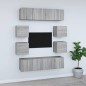 vidaXL 8-tlg. TV-Schrank-Set Grau Sonoma Holzwerkstoff vidaXL 8-tlg. TV-Schrank-Set Grau Sonoma Holzwerkstoff
