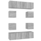 vidaXL 8-tlg. TV-Schrank-Set Grau Sonoma Holzwerkstoff vidaXL 8-tlg. TV-Schrank-Set Grau Sonoma Holzwerkstoff