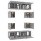 vidaXL 8-tlg. TV-Schrank-Set Grau Sonoma Holzwerkstoff vidaXL 8-tlg. TV-Schrank-Set Grau Sonoma Holzwerkstoff